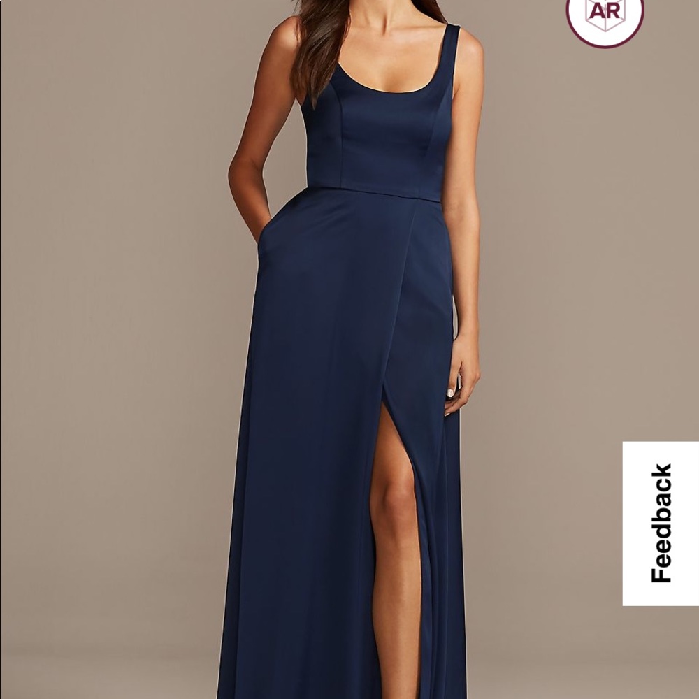 Crepe-Back Satin Scoop Tank Bridesmaid Dress